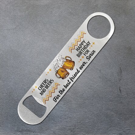 Ouvre-bouteille personnalisé avec message - Cheers and beers