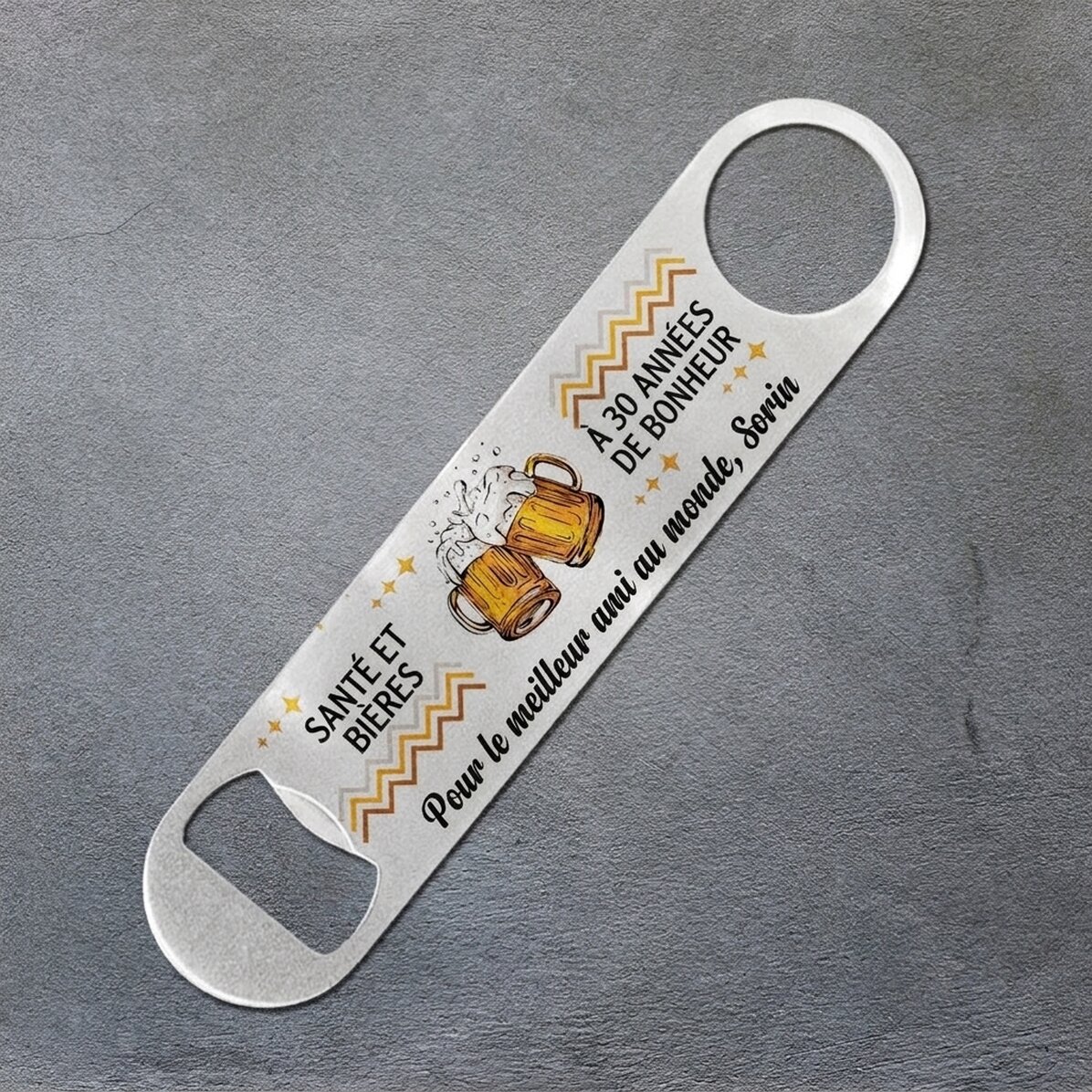 Ouvre-bouteille personnalisé avec message - Cheers and beers