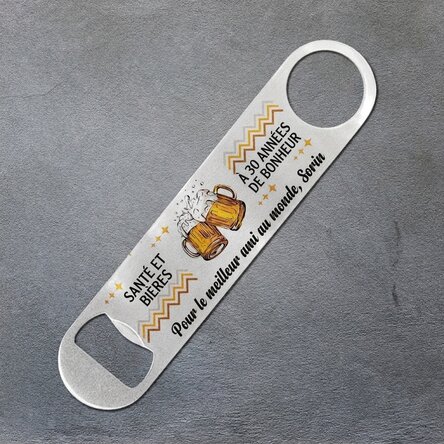Ouvre-bouteille personnalisé avec message - Cheers and beers