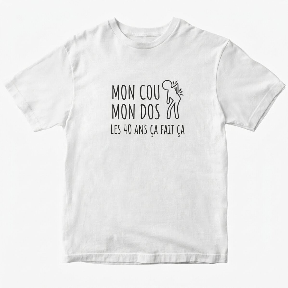 T-shirt en coton personnalisé avec un texte - Age pain