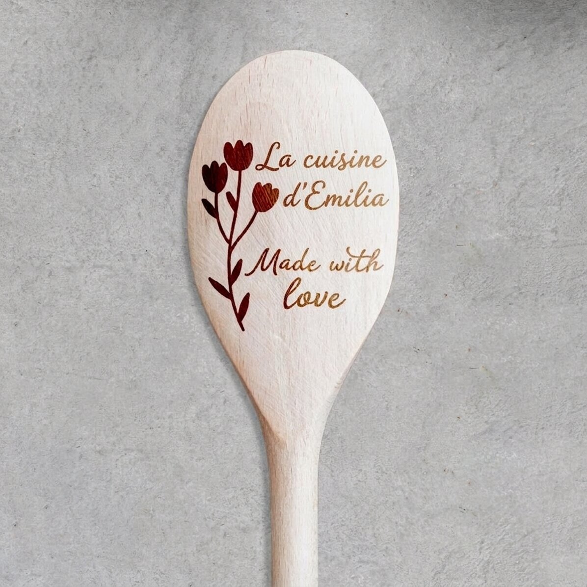 Cuillère en bois personnalisée - Flowers