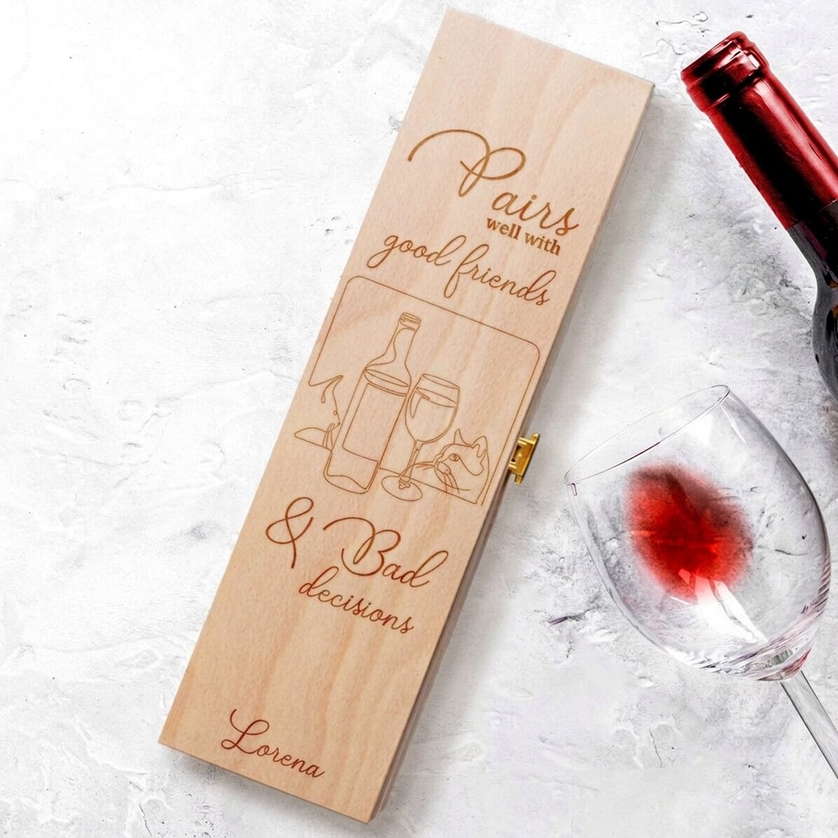 Coffret de vin personnalisé avec inscription - Good friends