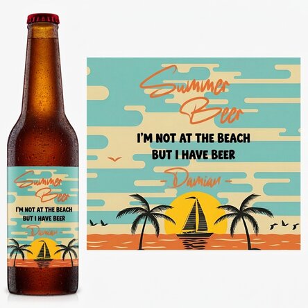 Bière personnalisée avec un texte - Ambiance estivale