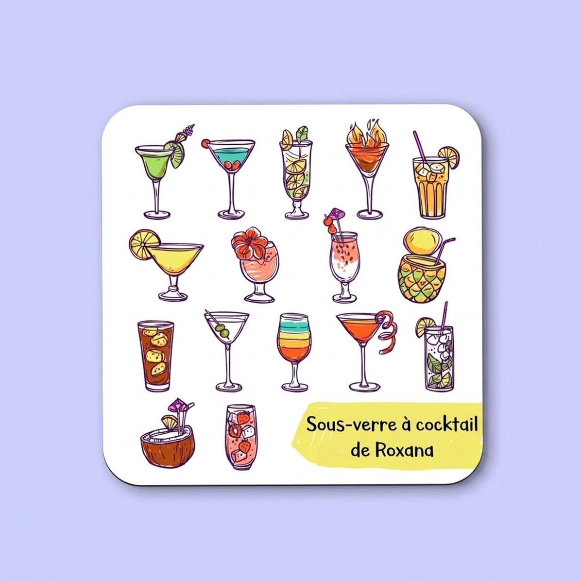 Porte-verre personnalisé avec inscription - Cocktails
