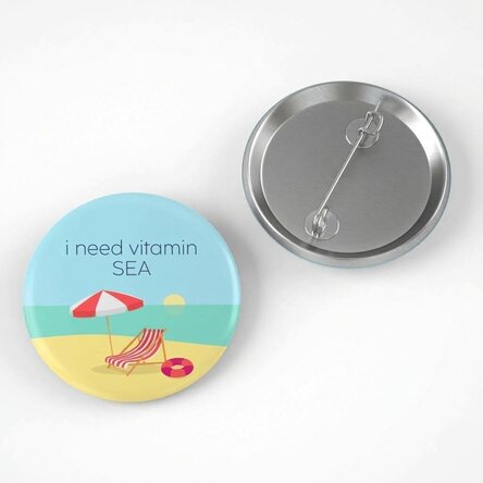 Badge personnalisé avec message - Beach time