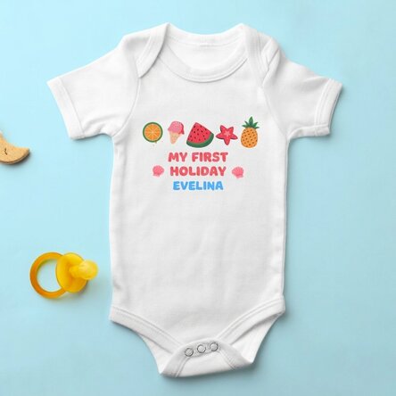 Body pour enfant personnalisé avec un message - Les premières vacances d'été