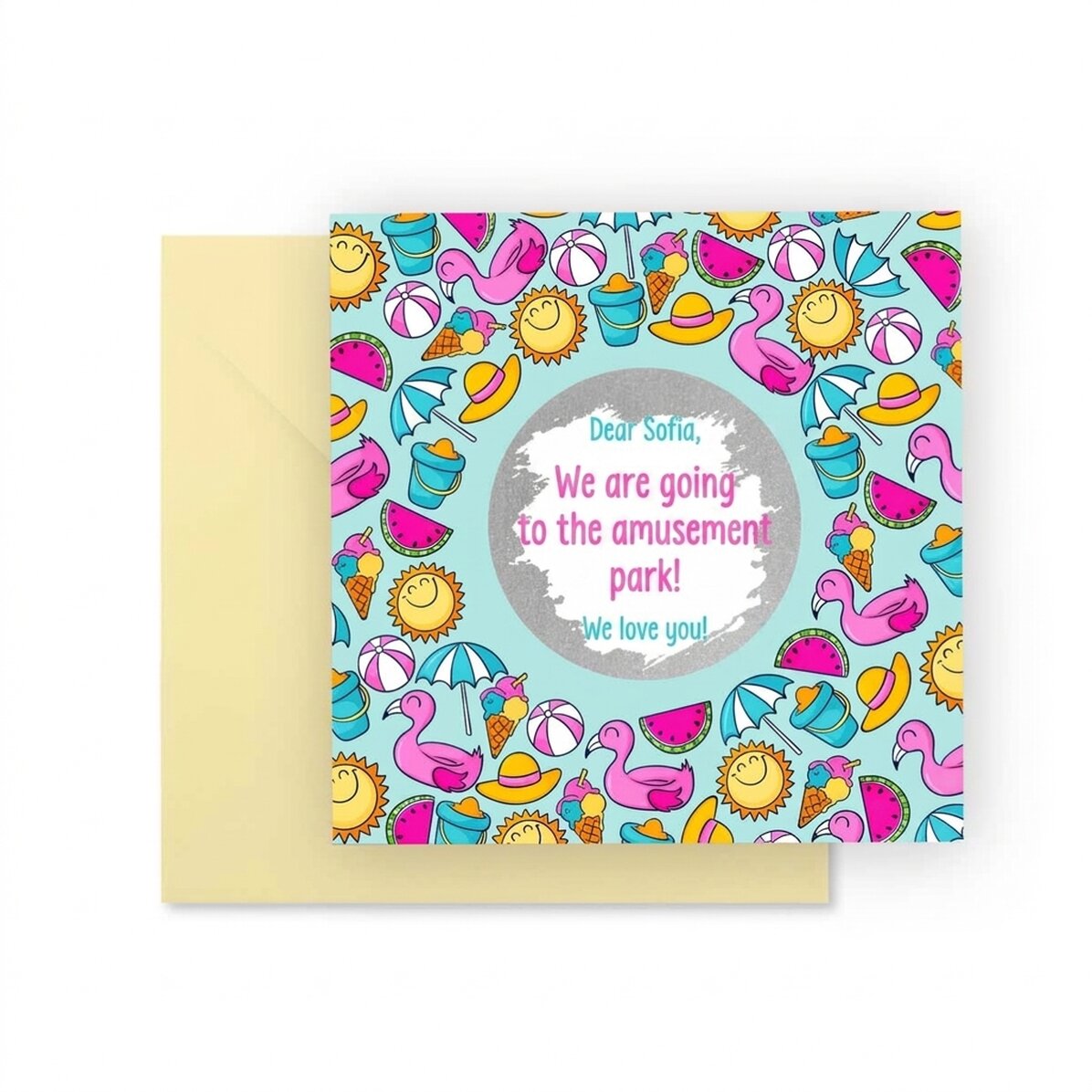 Carte à gratter personnalisée avec texte - Vacances