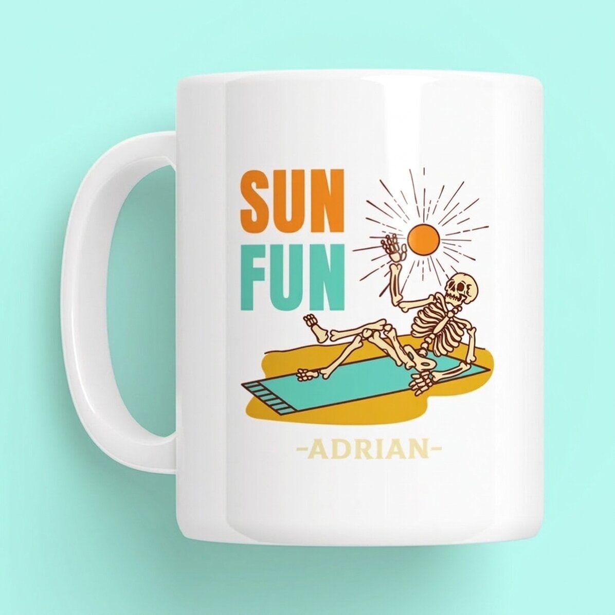 Tasse personnalisée avec texte - Sun Fun