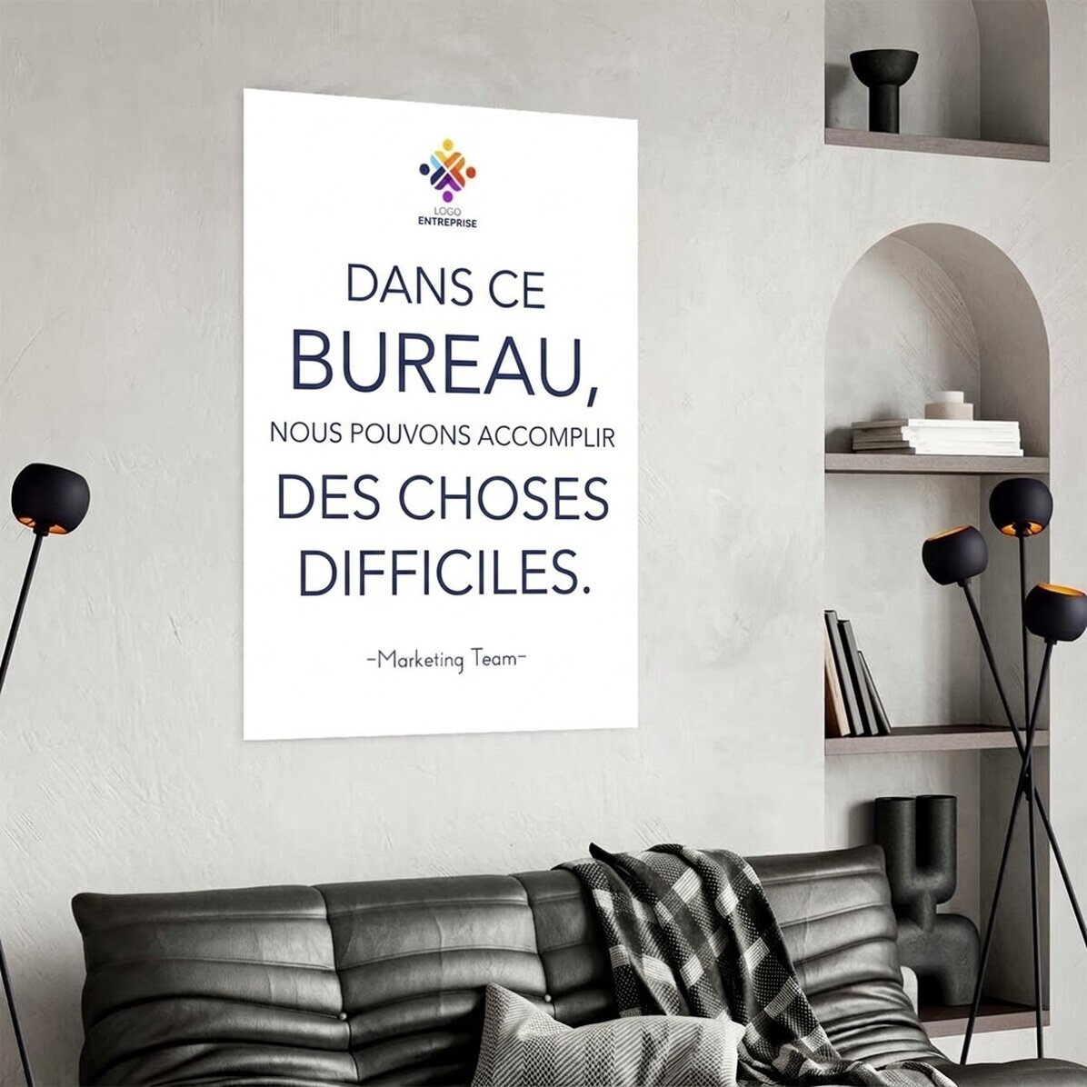 Affiche personnalisée avec texte et logo - Hard Things
