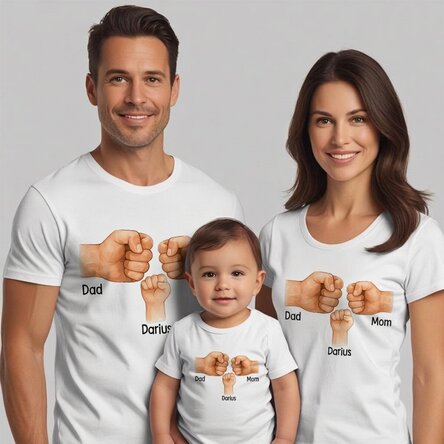T-shirt en coton personnalisé pour enfants/adultes - Famille