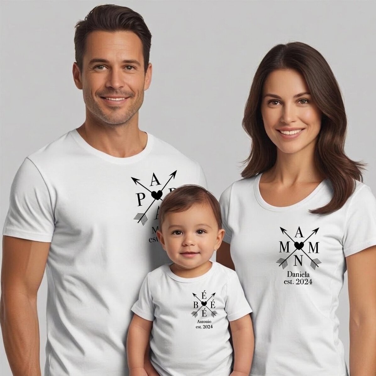 T-shirt en coton personnalisé pour enfants/adultes - Family