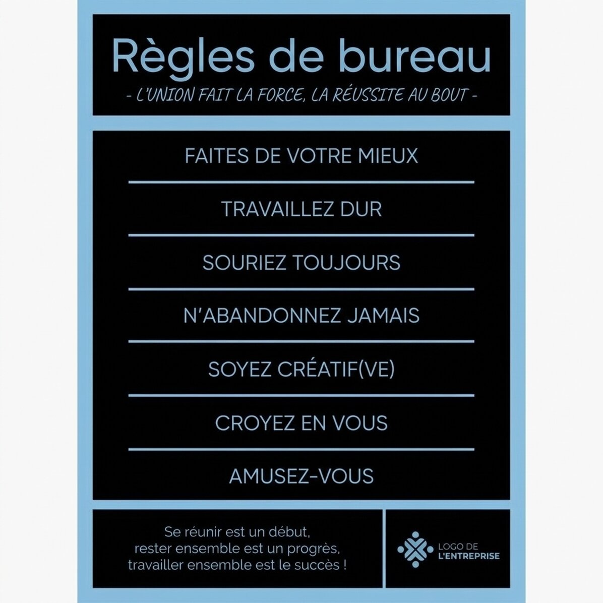 Affiche personnalisée avec texte et logo - Office Rules