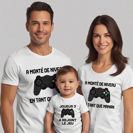 T-shirt en coton personnalisé pour enfants/adultes - Jeux vidéo