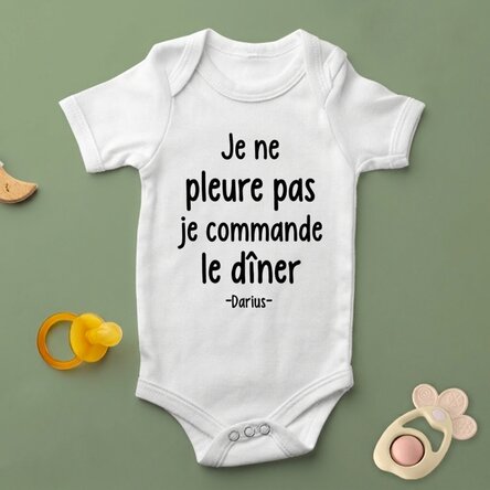 Body pour bébé personnalisé avec un texte - Dinner
