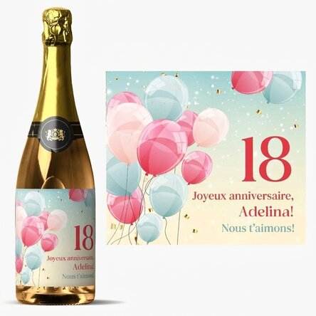 Vin mousseux personnalisé avec un message - Anniversaire