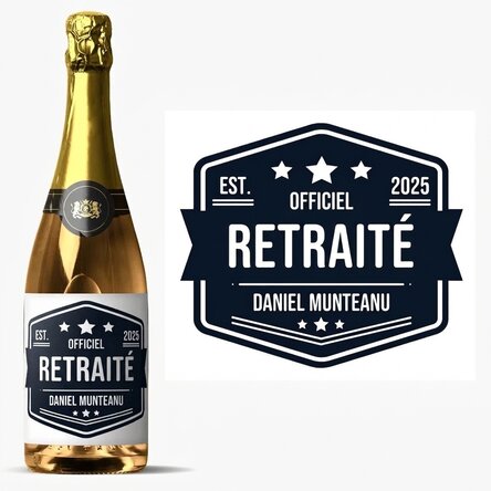 Vin mousseux personnalisé avec un message - Retraité