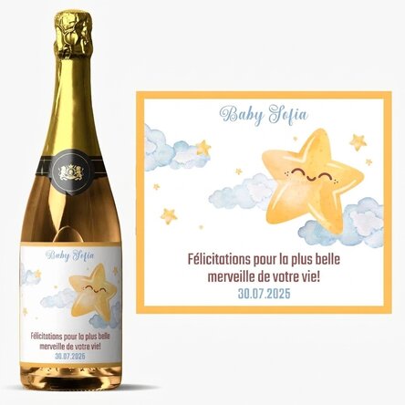 Vin mousseux personnalisé avec un message - Cartes de vœux