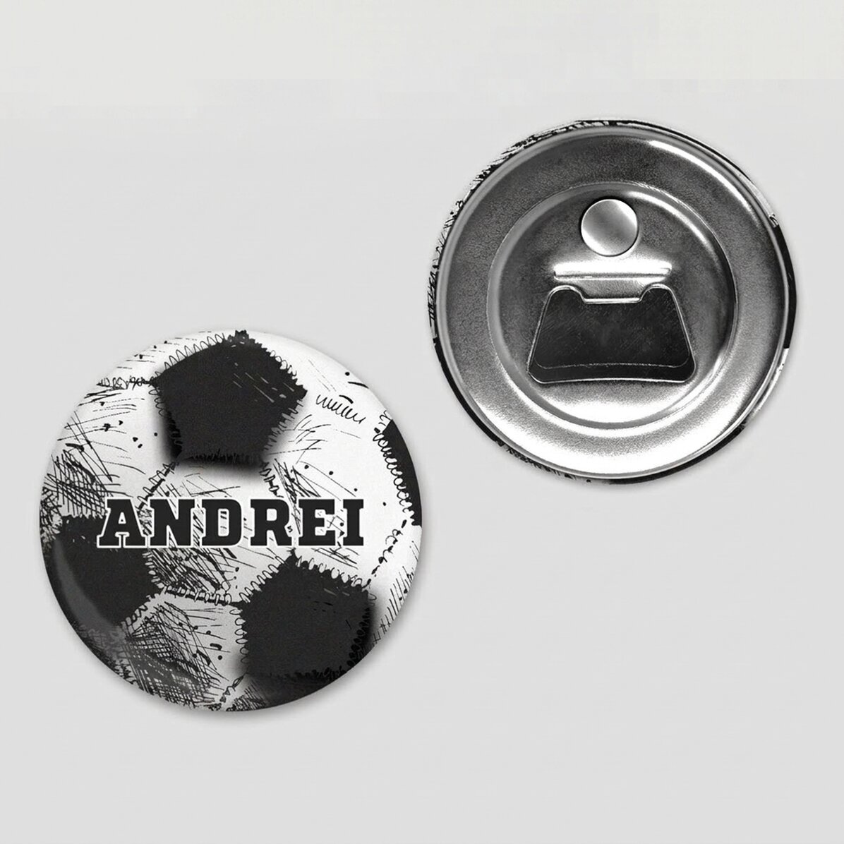 Ouvre-bouteille magnétique personnalisé avec message - Ballon de football