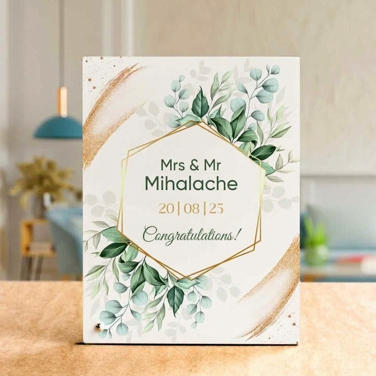 Cadre photo de bureau personnalisé avec texte - Mariage