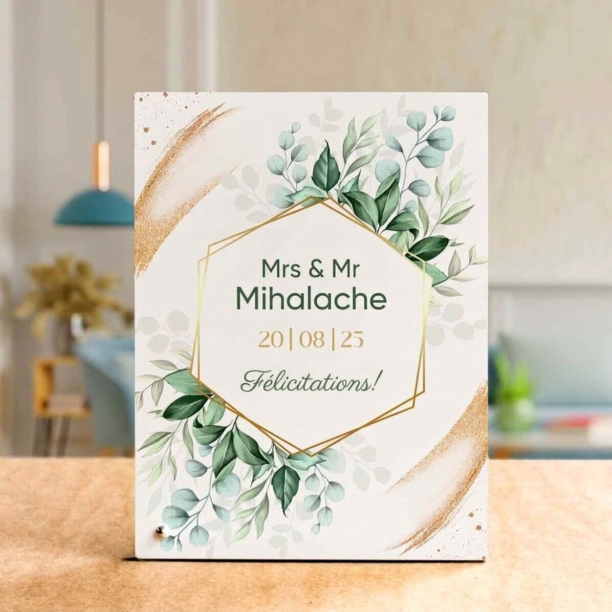 Cadre photo de bureau personnalisé avec texte - Mariage