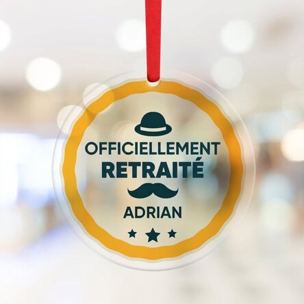 Décoration ronde personnalisée avec message - Départ à la retraite