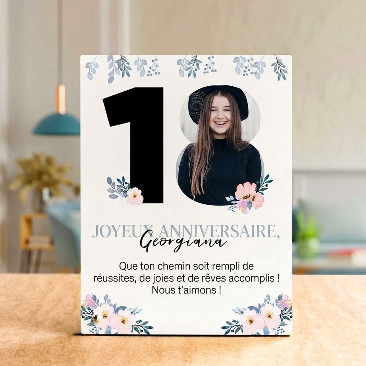 Cadre photo de bureau personnalisé avec un texte et une photo - Majorat