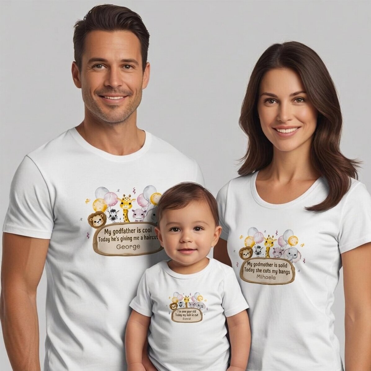 T-shirt en coton pour enfants/adultes personnalisé avec un message - Coupe mot