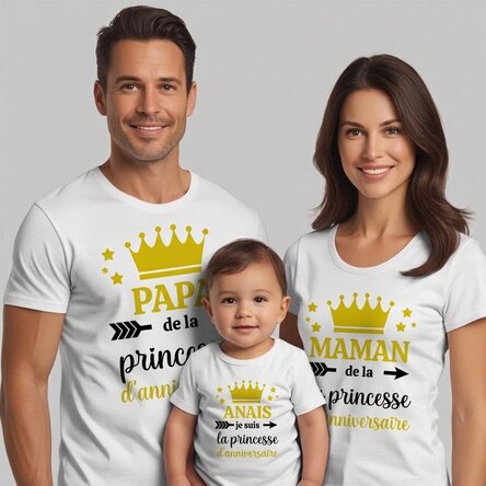 T-shirt en coton personnalisé pour enfants/adultes - Anniversaire