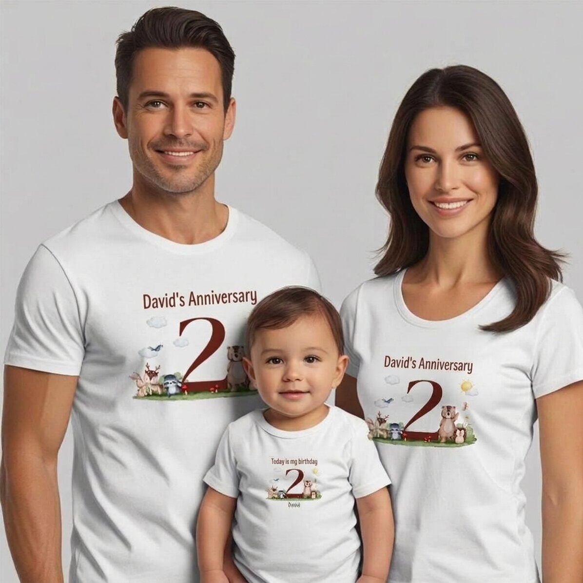 T-shirt en coton personnalisé pour enfants/adultes - Animaux