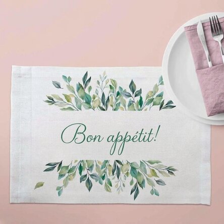 Sous-assiette personnalisée avec inscription : « Bon appétit ! »