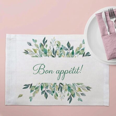 Sous-assiette personnalisée avec inscription : « Bon appétit ! »