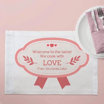 Support d'assiette personnalisé avec inscription - Amour