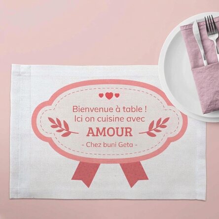 Support d'assiette personnalisé avec inscription - Amour