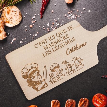 Planche à découper personnalisée avec message - Légumes