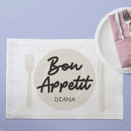 Support d'assiette personnalisé avec un prénom - Bon Appétit