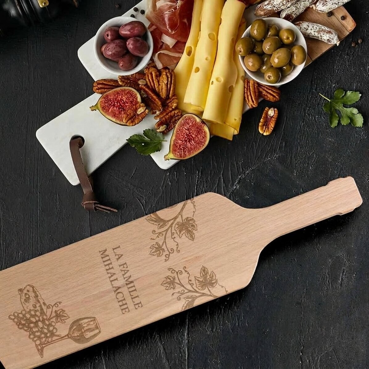 Coupe-fromage en forme de bouteille, personnalisé avec un message