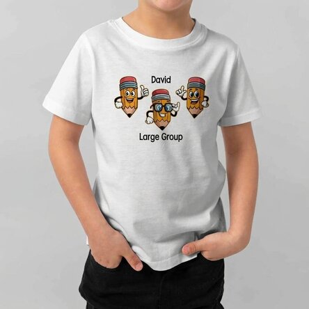 T-shirt en coton pour enfants personnalisé avec un message - Crayons