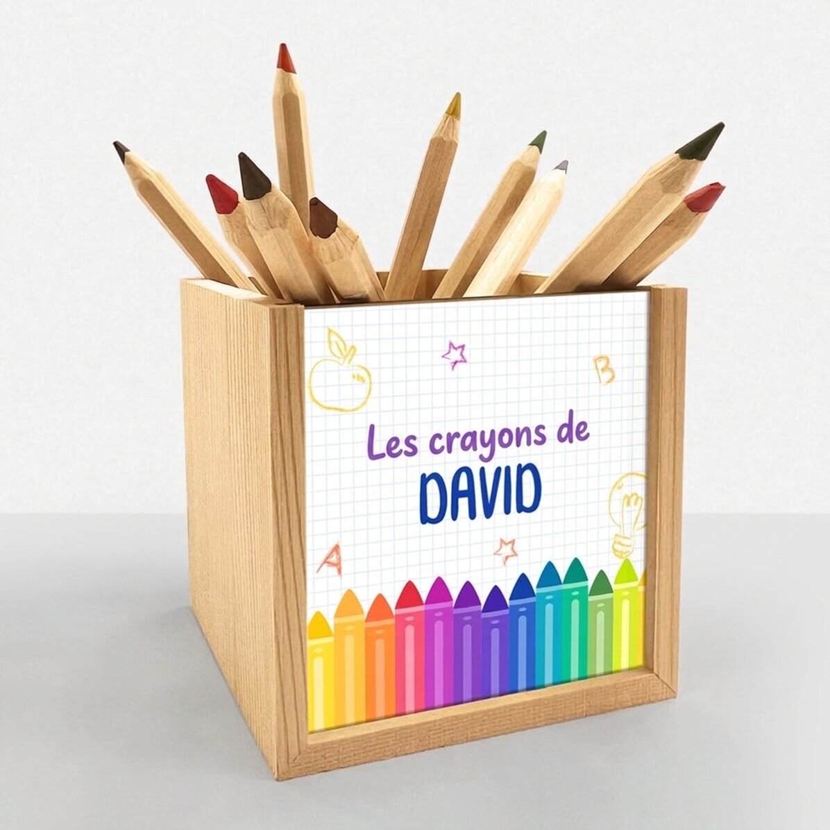 Porte-crayons personnalisé avec inscription - Colors