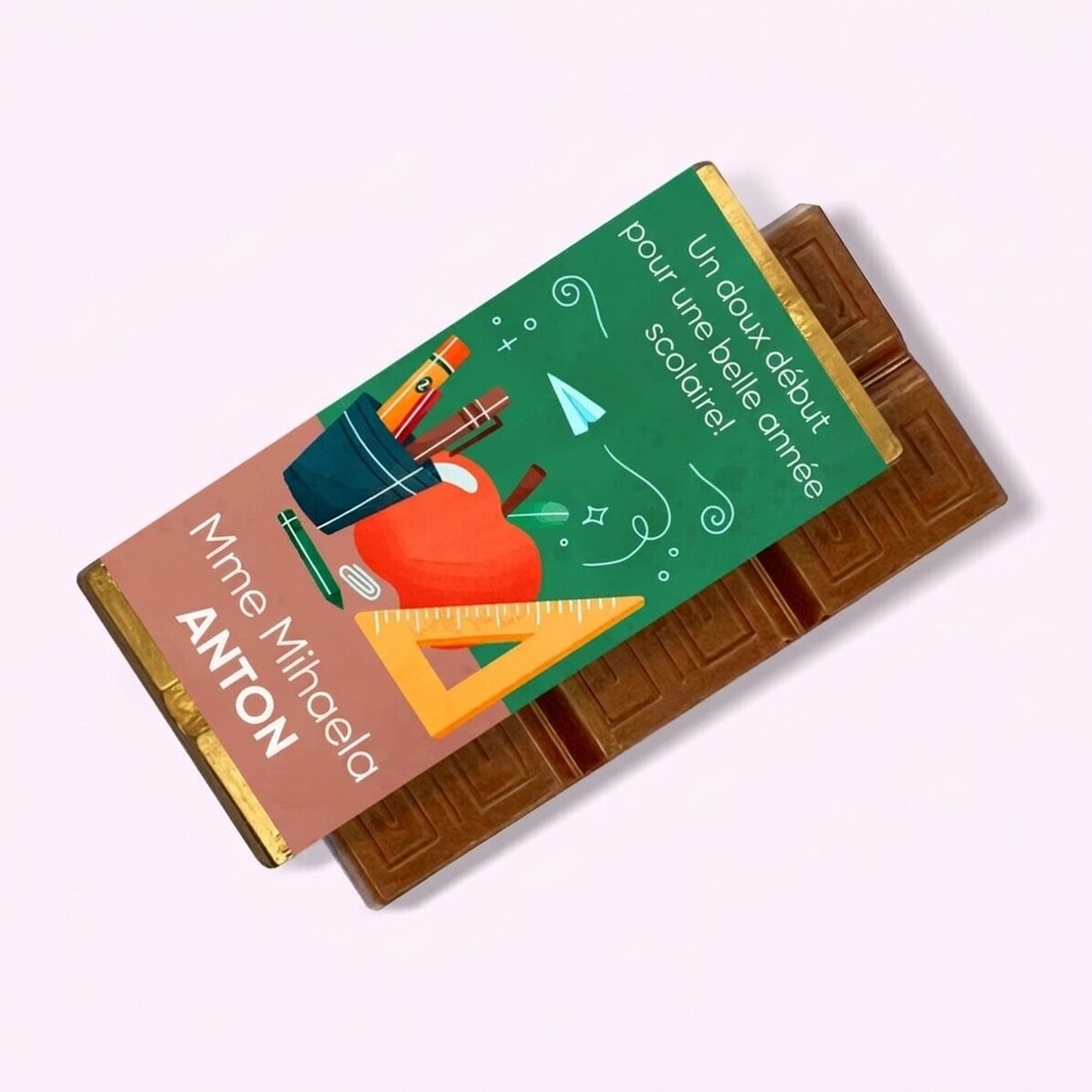 Mini-tablette de chocolat personnalisée avec un message - Professeure