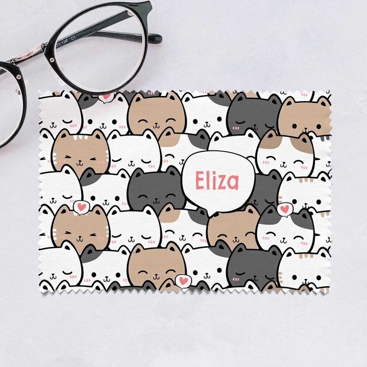Chiffon personnalisé pour nettoyer les écrans et les lunettes - Cute cats