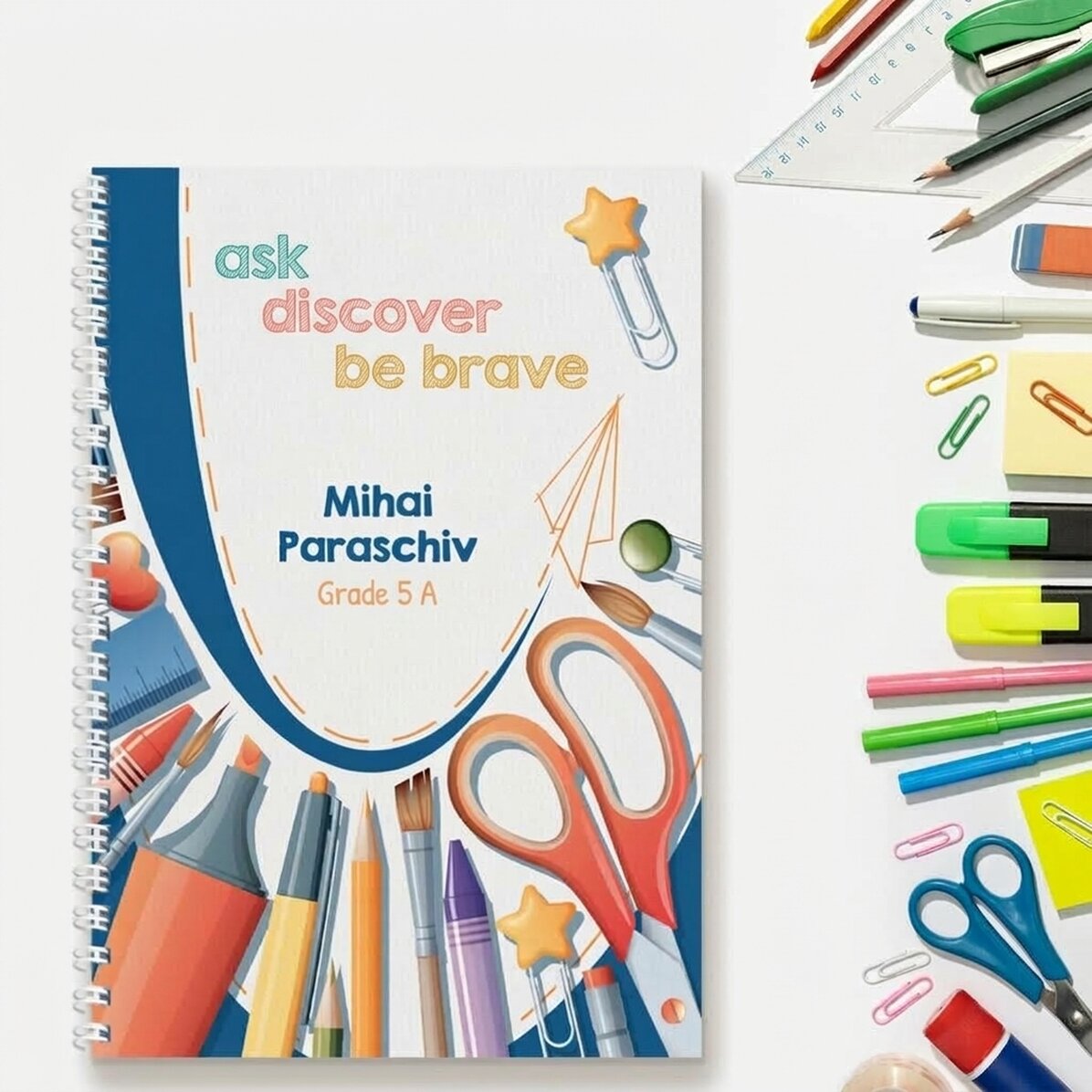 Carnet personnalisé avec inscription - « Be curious »