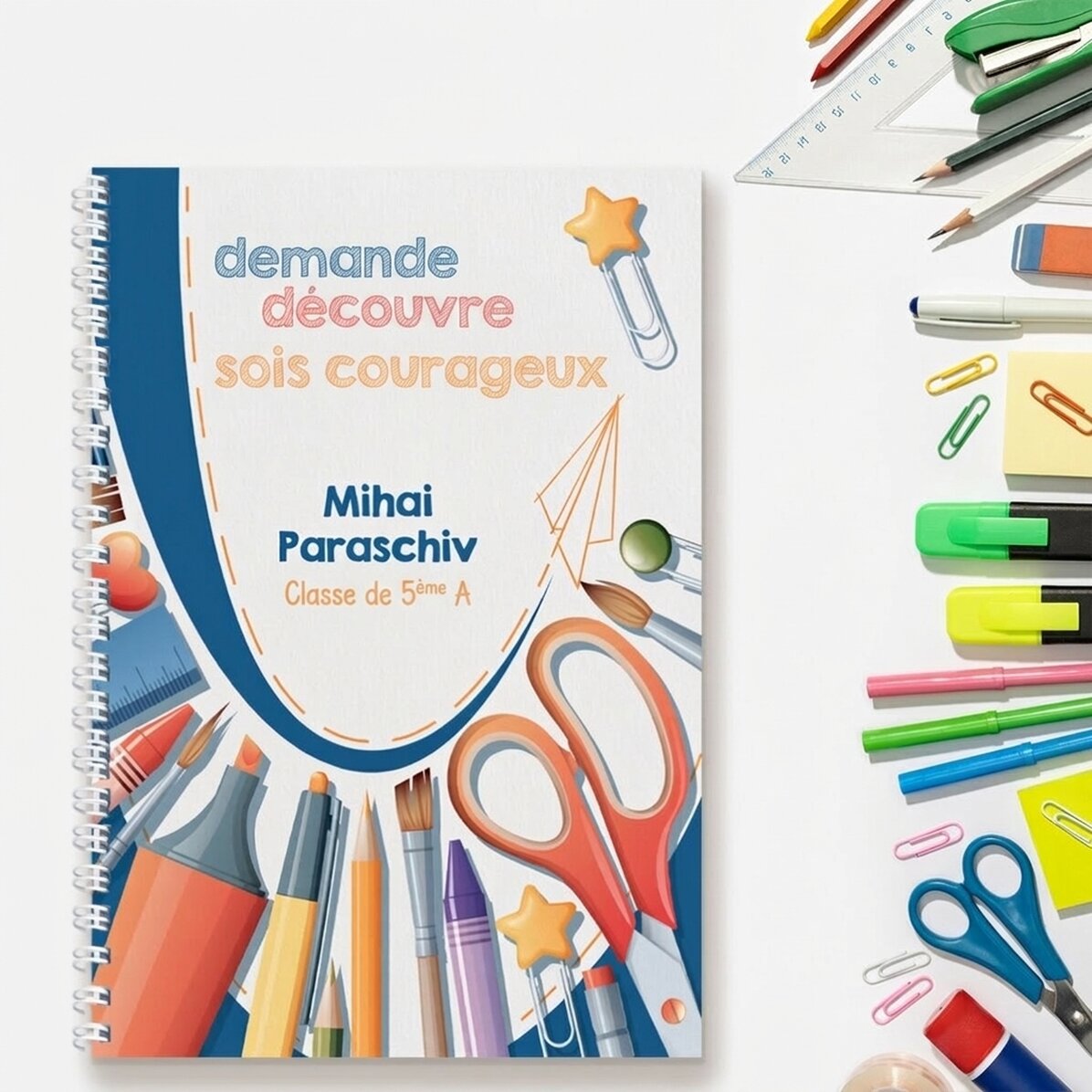 Carnet personnalisé avec inscription - « Be curious »