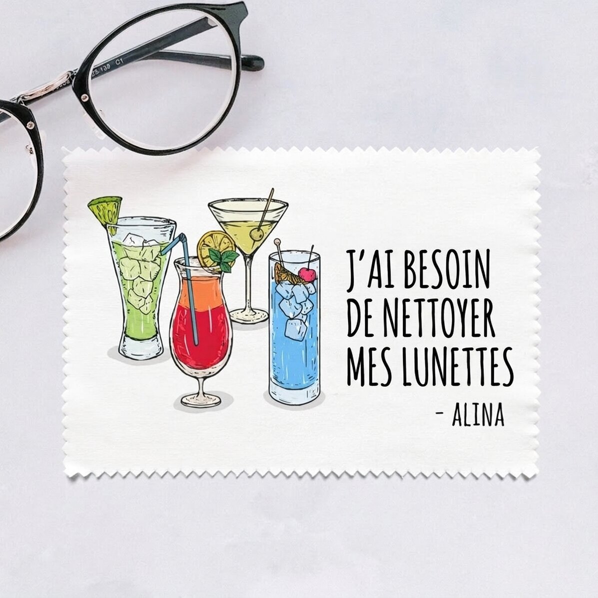 Chiffon personnalisé pour nettoyer les écrans et les lunettes - Glasses
