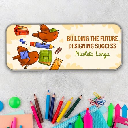 Trousse personnalisée avec inscription - Learning birds