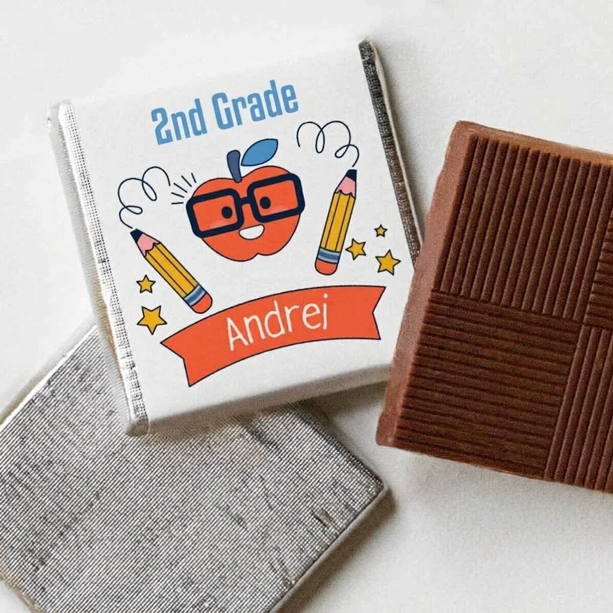 Mini-chocolat personnalisé avec un message - École