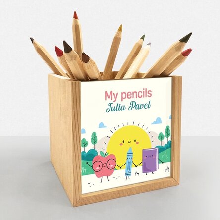 Porte-crayons personnalisé avec inscription - Mes crayons