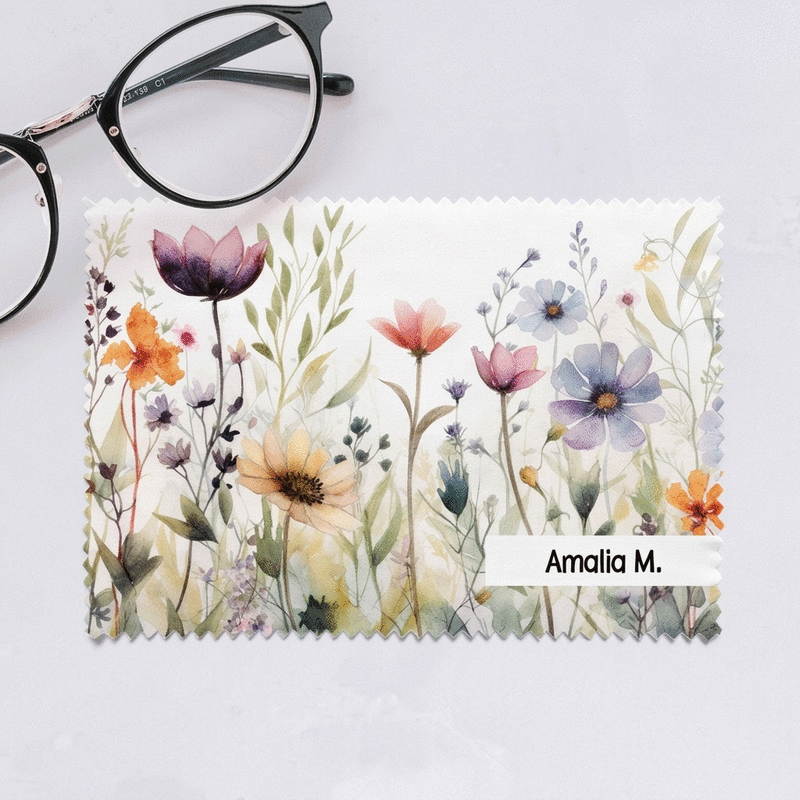 Chiffon personnalisé avec prénom pour nettoyer les écrans et les lunettes