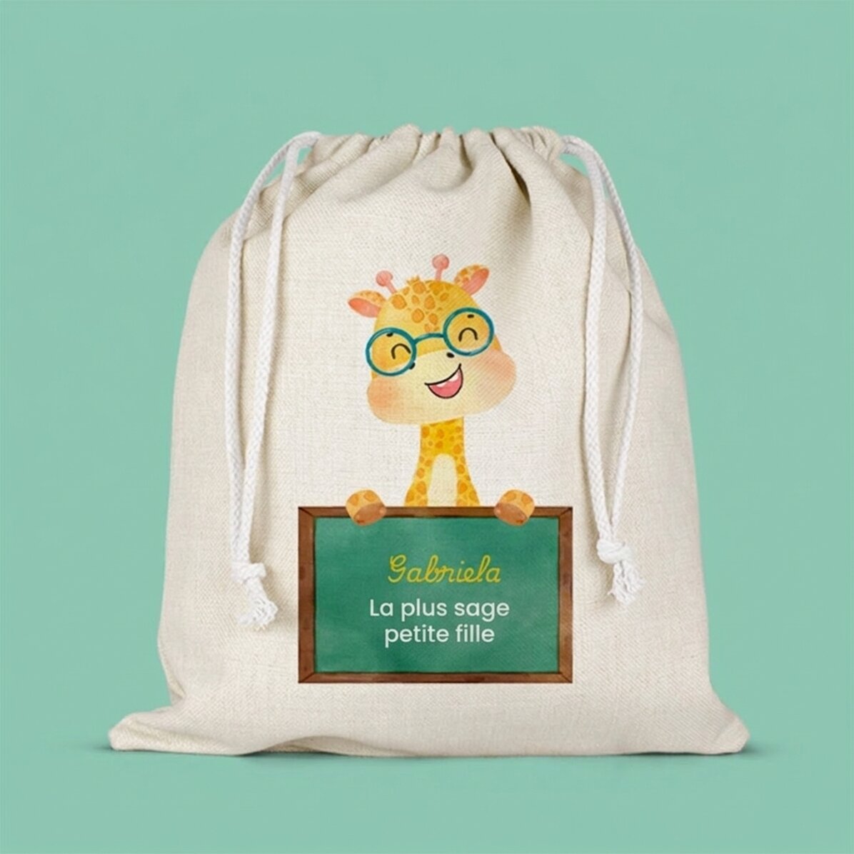 Petit sac pour la maternelle personnalisé avec un message - Cute