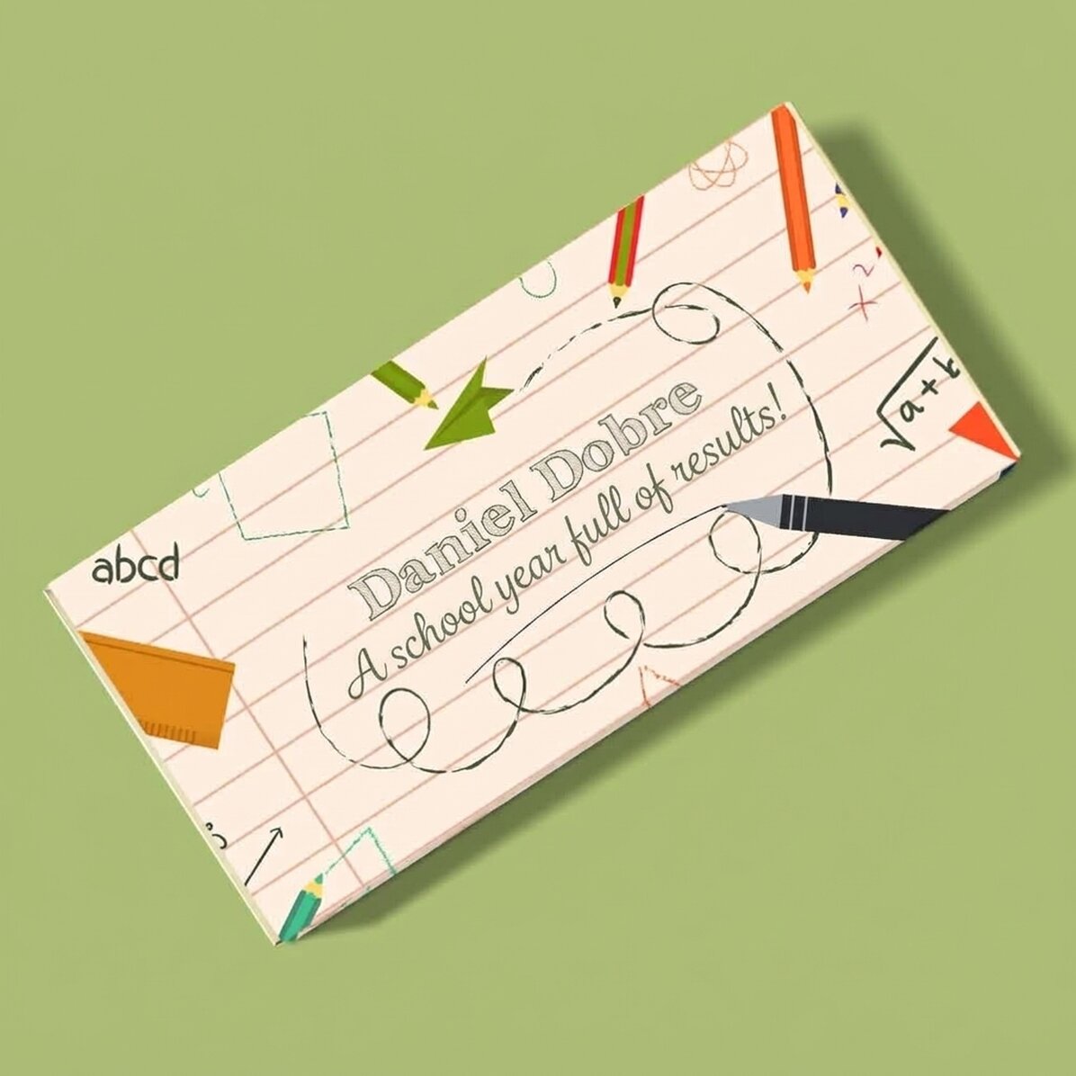 Chocolat personnalisé avec un message - Le cahier de l