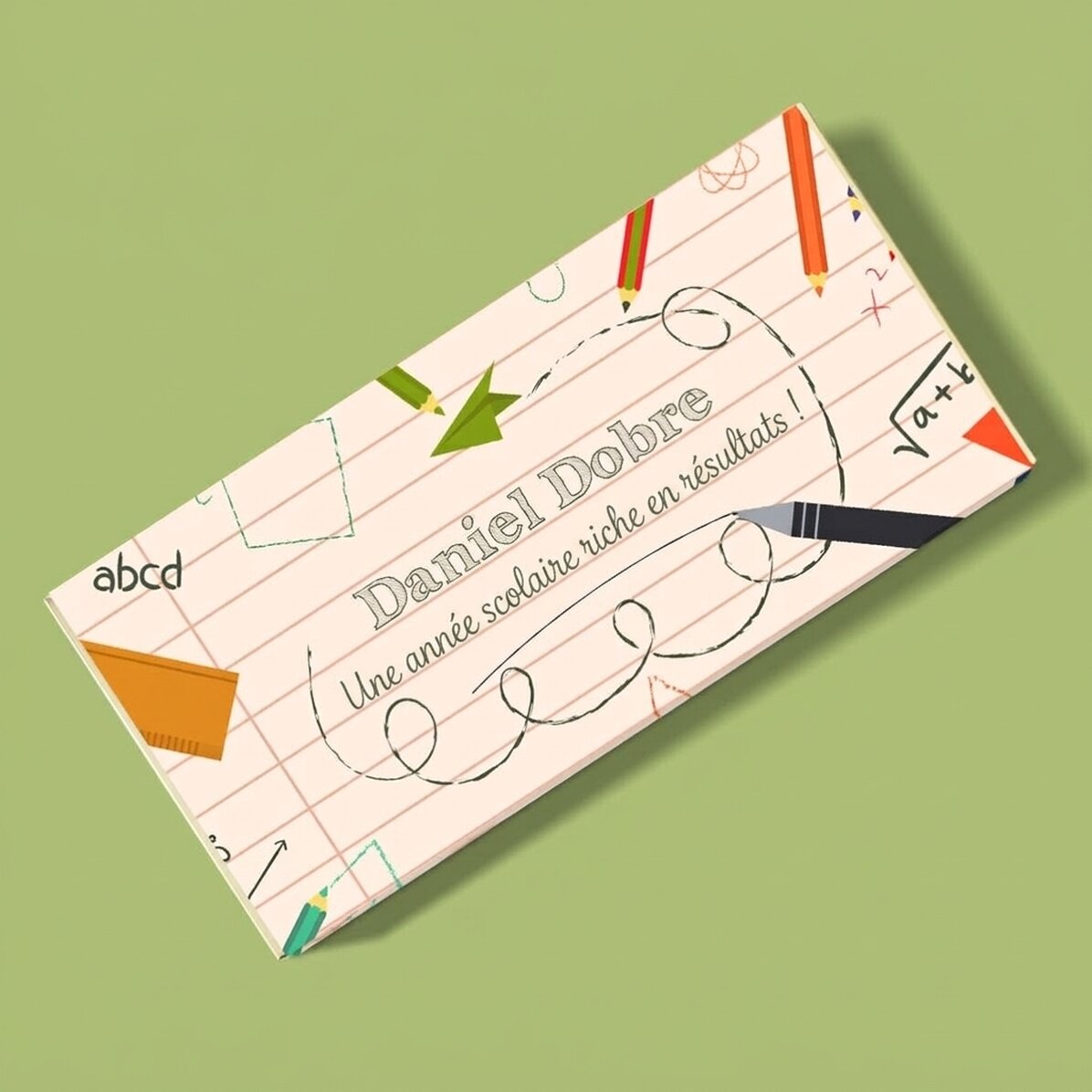 Chocolat personnalisé avec un message - Le cahier de l